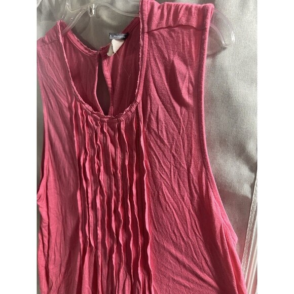 Anthropologie Akemi + Kin Linen Blend Tunic Length Top Pink XL Keyhole Button - Picture 3 of 6